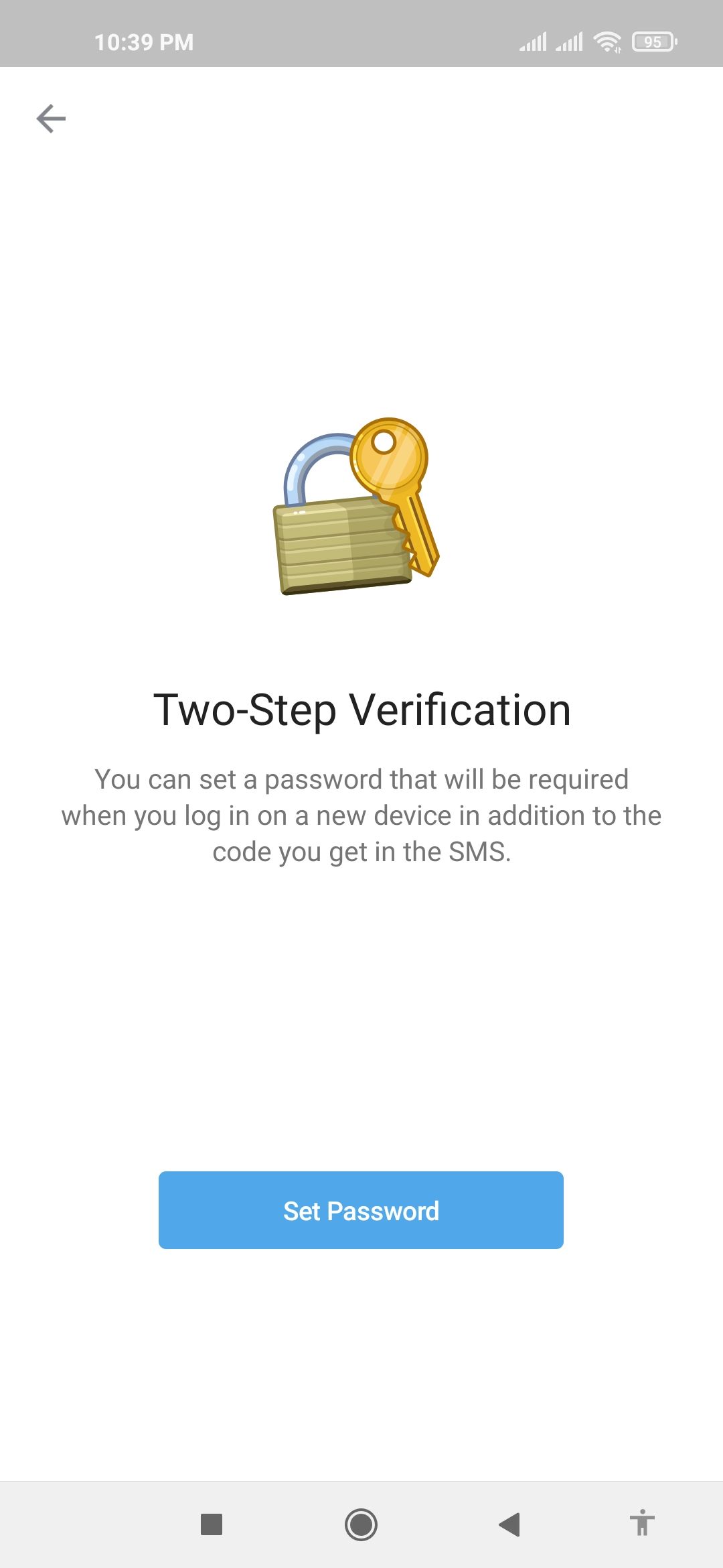 Нажмите Set Password, чтобы задать пароль для облачной проверки