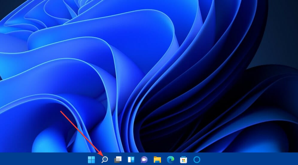 Кнопка увеличительного стекла панели поиска Windows 11