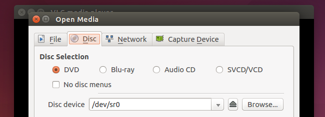 Пример ошибки разблокировки диска в VLC