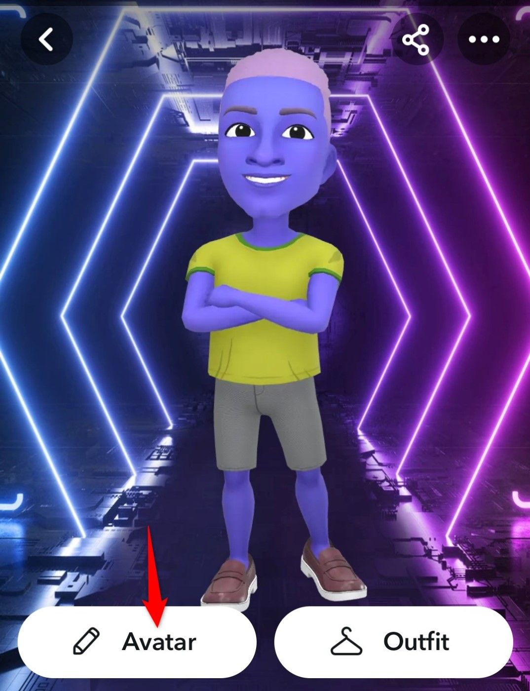  'Avatar' highlighted on the My AI page in Snapchat.