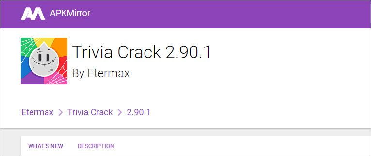 Список приложения на APKMirror