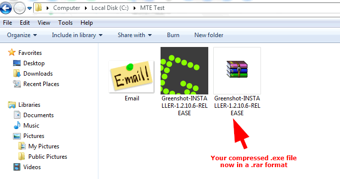 Сжатие exe в архив .rar