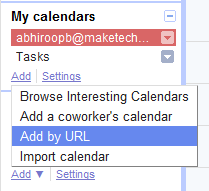 Добавление календаря в Google Календарь через URL