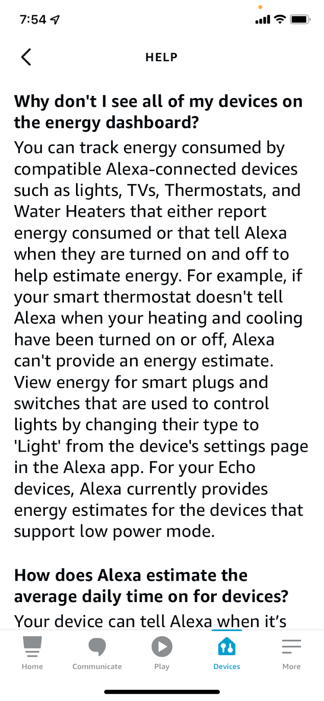 Детальная информация об устройствах в Энергетической панели