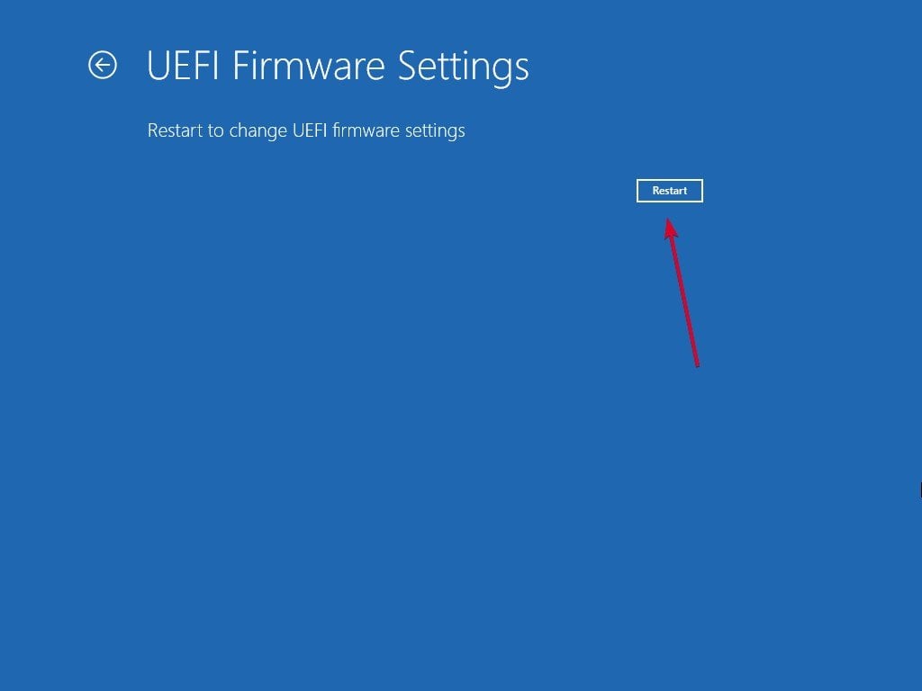 Перезапуск для входа в BIOS/UEFI