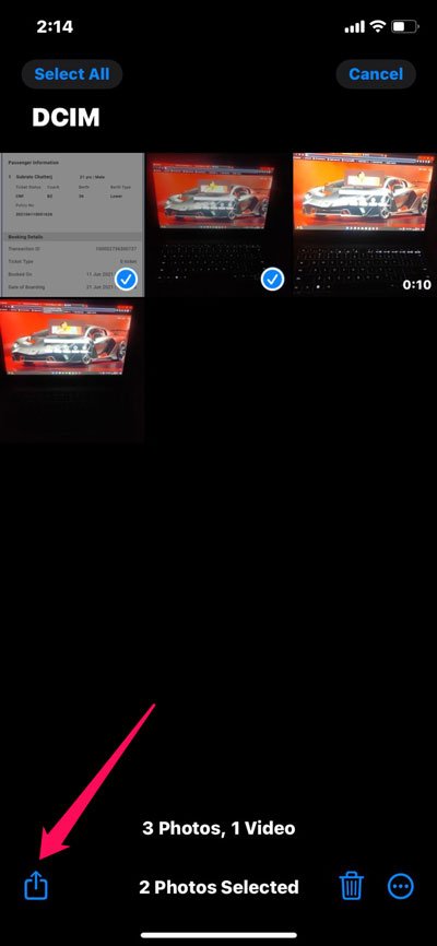 Druck‑Vorschau, die zeigt, wie man auf dem iPhone per Pinch‑Out ein Foto in PDF umwandelt
