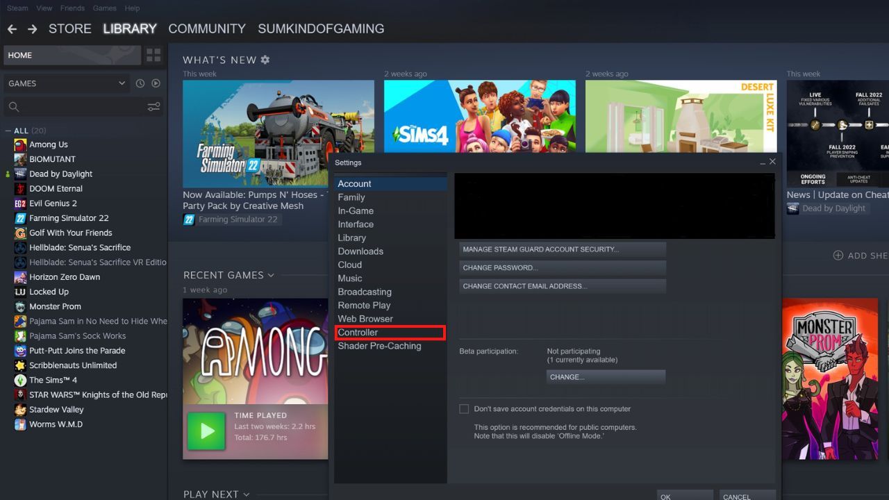 Настройки контроллера в Steam с обнаруженными устройствами