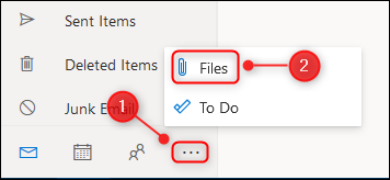Меню с опцией Files