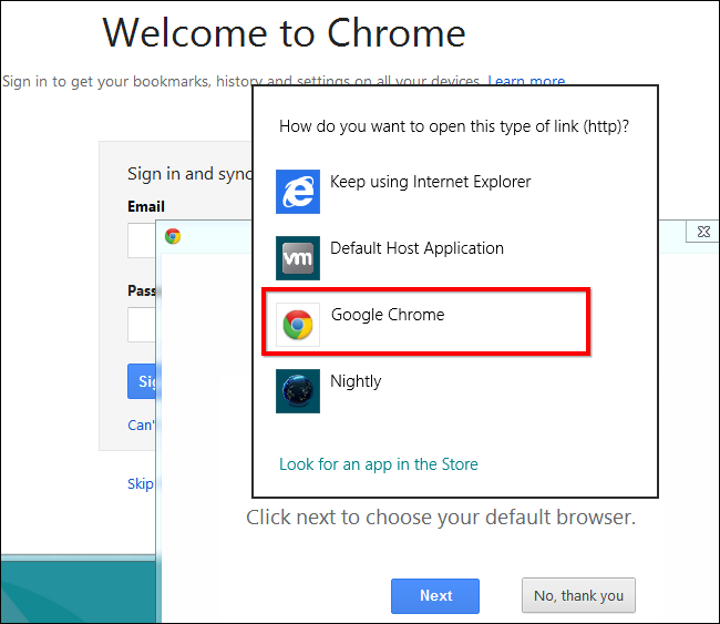 Выбор браузера по умолчанию в Windows
