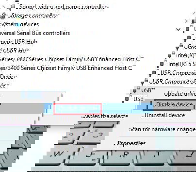 Список контроллеров USB в Диспетчере устройств