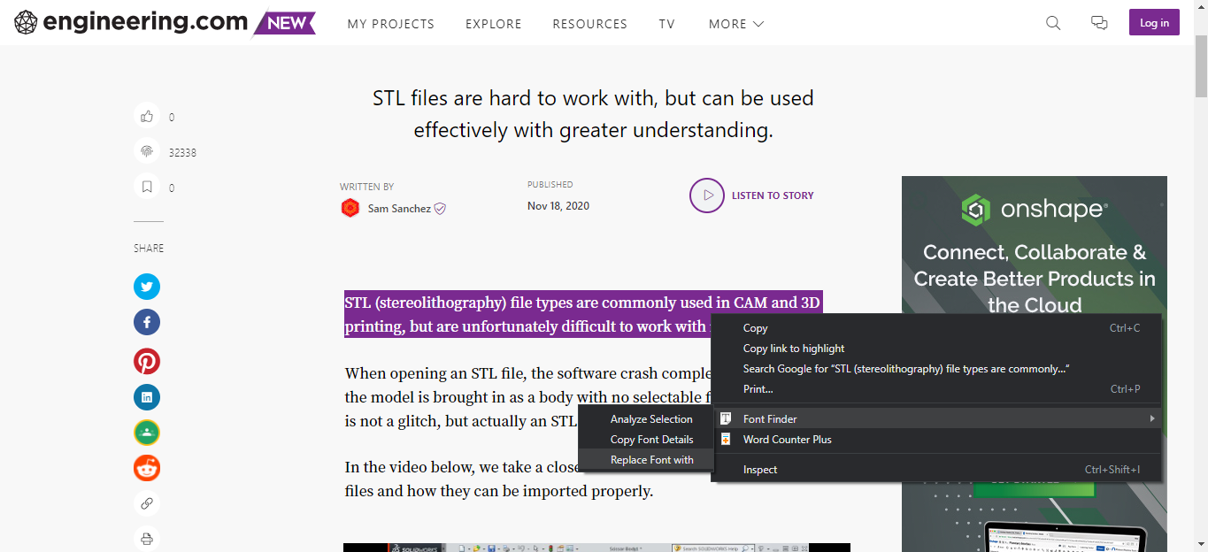 Замена шрифта через Font Finder