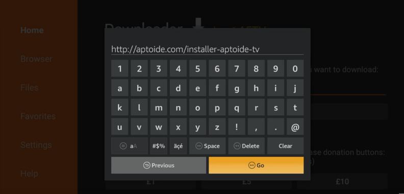 Установщик Aptoide TV на экране загрузки