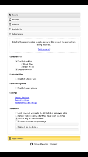 Схема фильтрации контента через прокси и фильтры