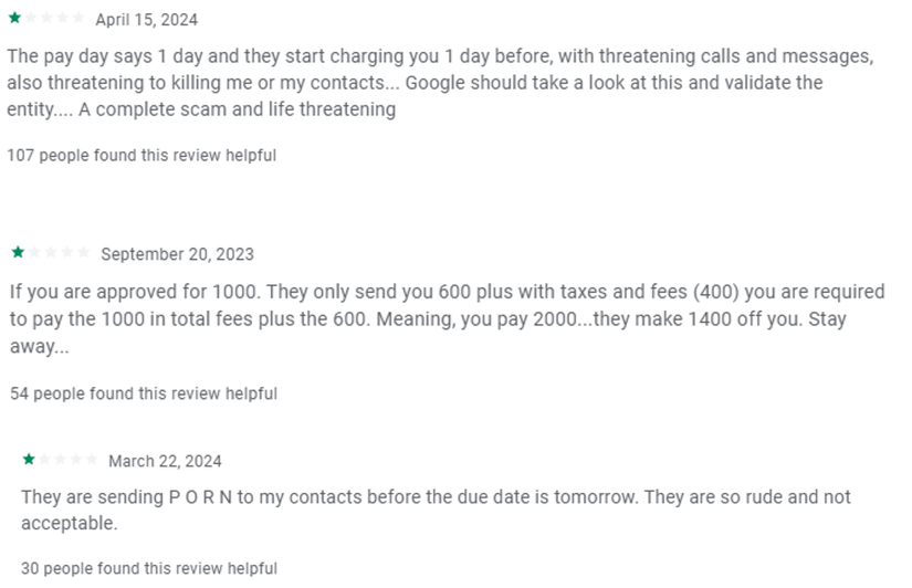 Отзывы пользователей о мошеннических приложениях SpyLoan