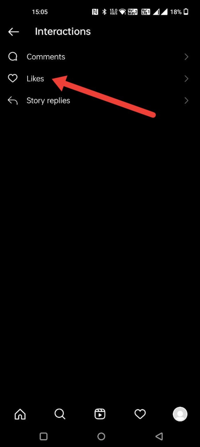 Liste der gelikten Beiträge in Android