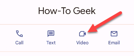 Кнопка Видео в приложении Google Телефон.