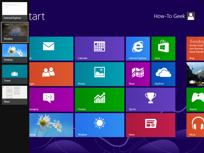 Свайп слева для переключателя приложений