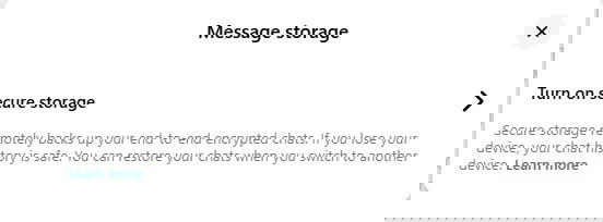 Включение безопасного хранилища в Messenger.