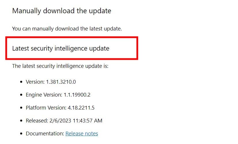 Страница загрузки Security Intelligence на сайте Microsoft