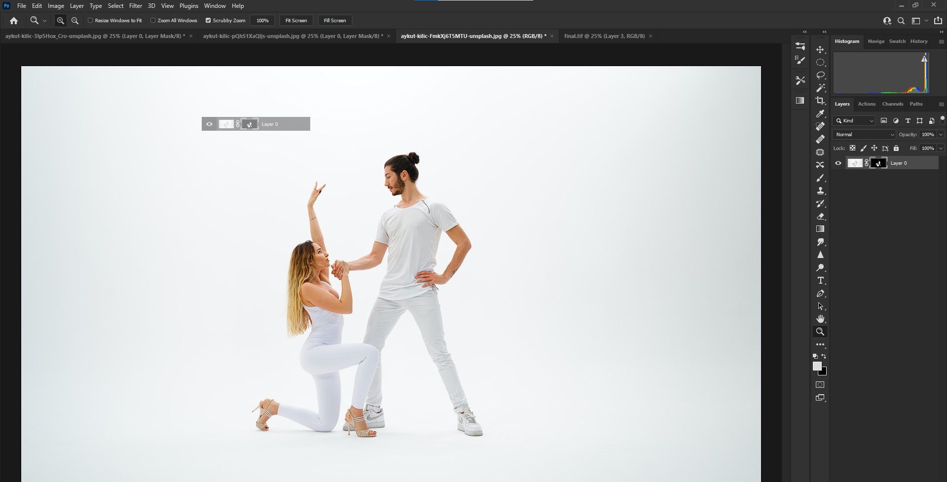 Перенос файла в другой документ Photoshop