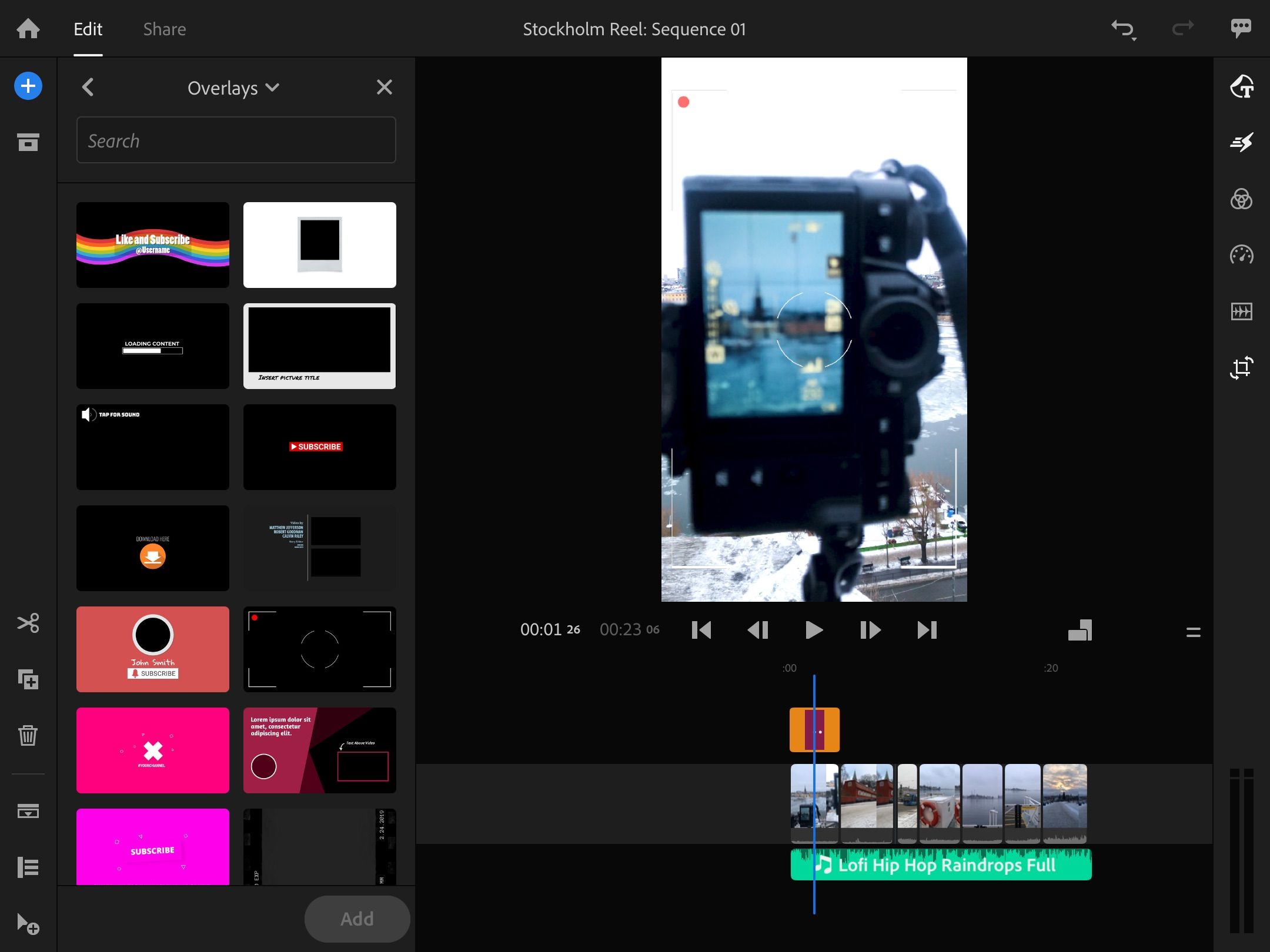 Добавление графики в Premiere Rush
