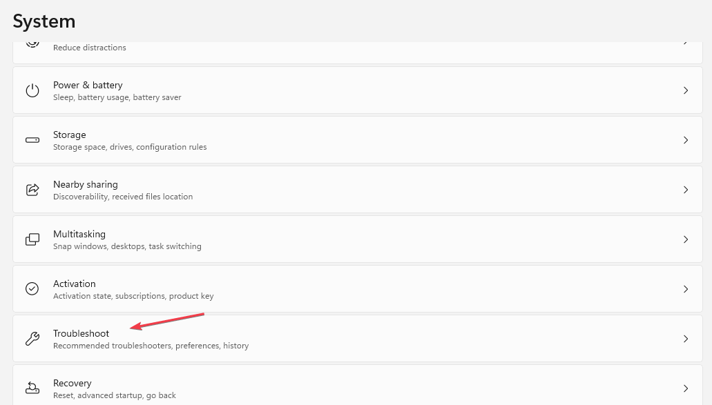 Скриншот: пункт Устранение неполадок в Параметрах