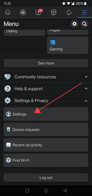 Delete Facebook Comments Mobile Settings