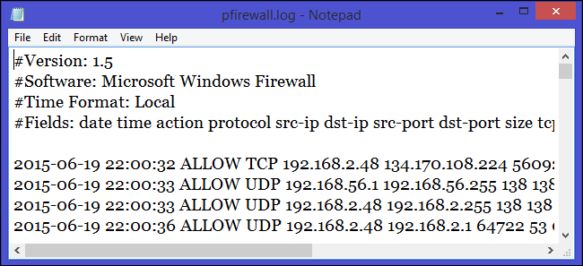 Журнал Windows Firewall: анализ и отслеживание