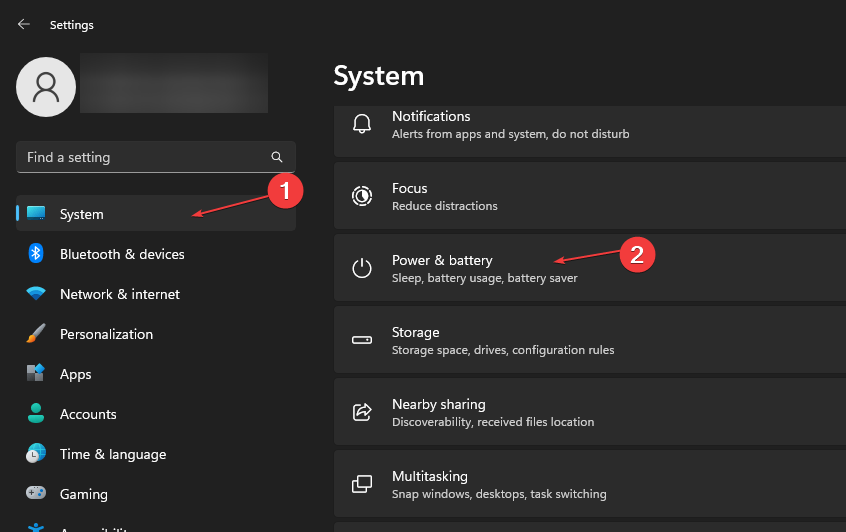 Настройки питания и батареи в Windows