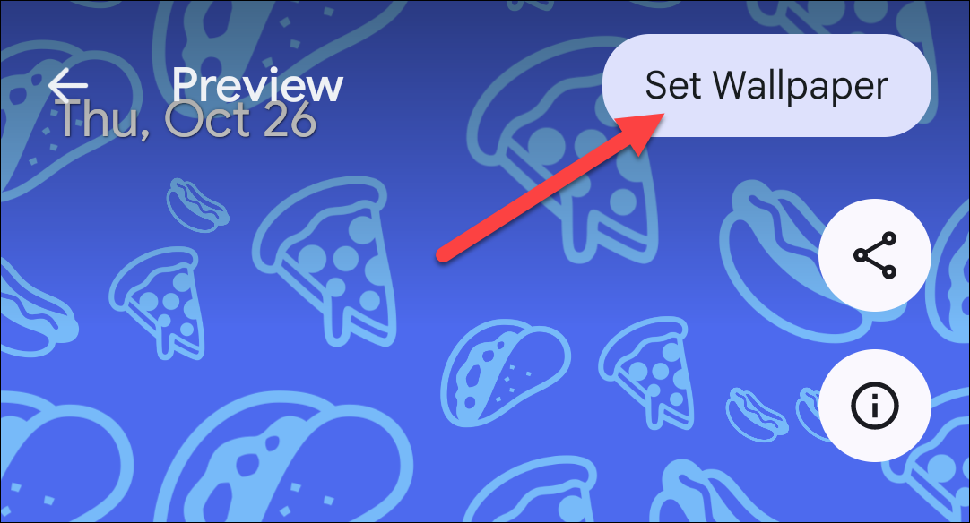 Кнопка «Установить обои».