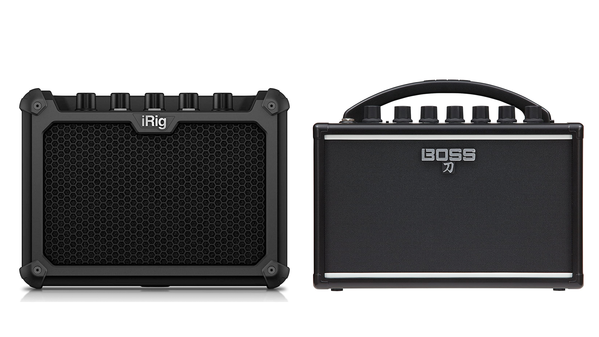 iRig и мини-усилители Boss на столе