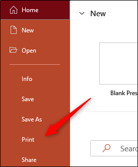 Печать в левой панели