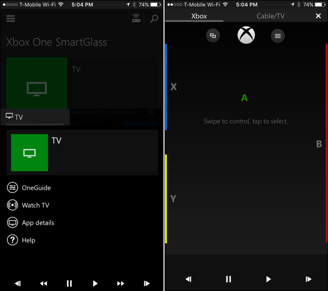 Потоковое воспроизведение эфирного ТВ с Xbox One на смартфоне