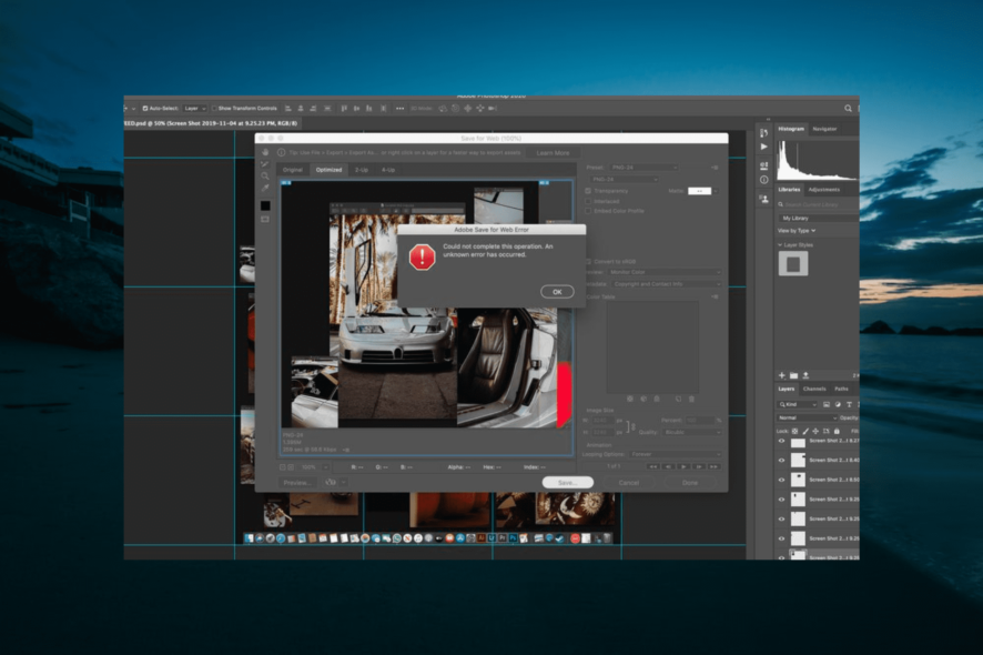 Ошибка Save for Web в Photoshop — как исправить