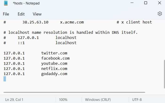 Добавление новых записей в hosts