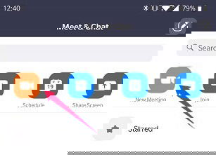 Android Zoom: кнопка 'Новая встреча'