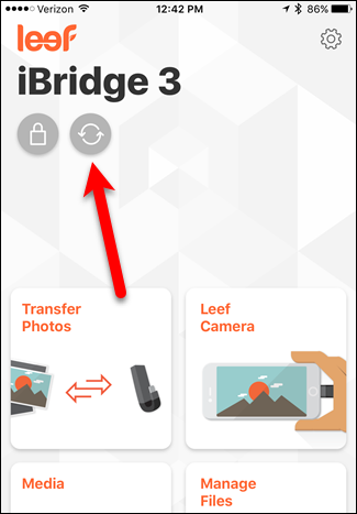 Иконка резервного копирования в приложении iBridge 3
