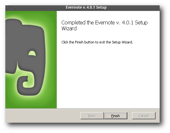 Окно создания или входа в учётную запись Evernote