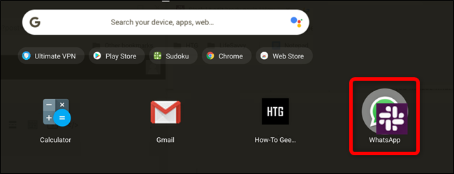 Перетащите иконку приложения поверх другой, чтобы создать папку