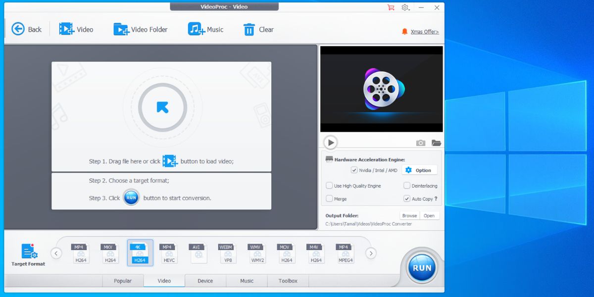 Скриншот главного окна VideoProc Converter