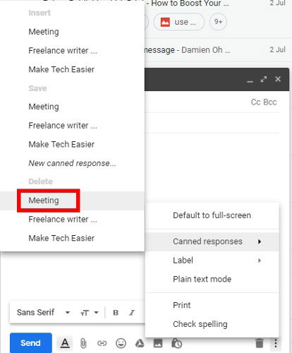 Удаление шаблона из списка шаблонов