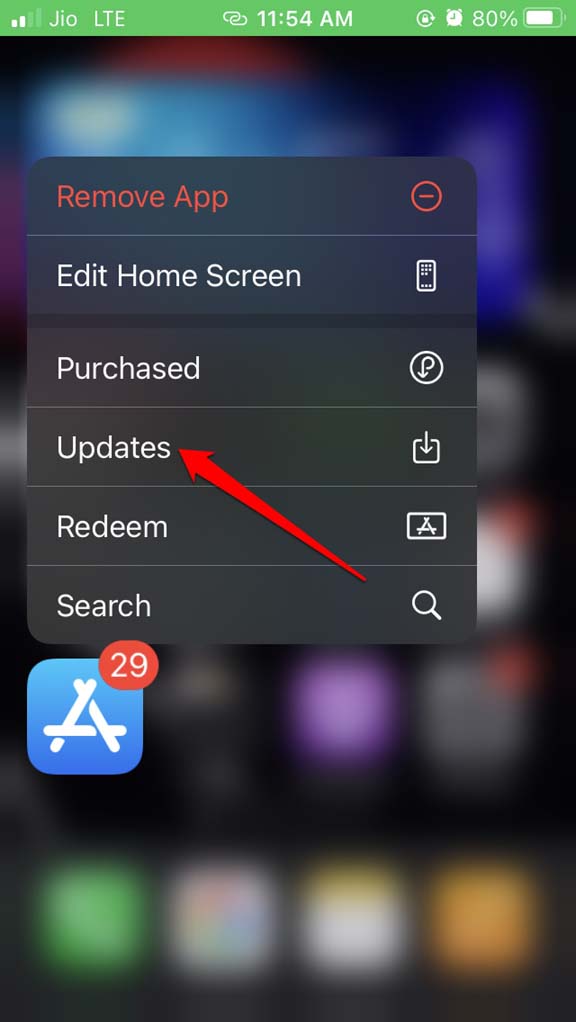 Экран App Store с разделом обновлений