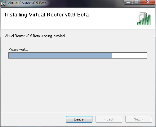 Окно Virtual Router: ввод SSID и пароля