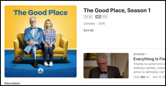 Баннер The Good Place в iTunes