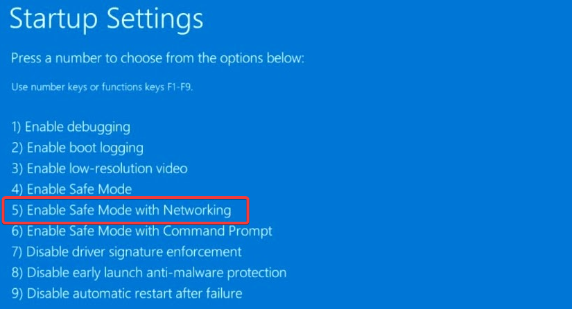 Выбор Безопасного режима