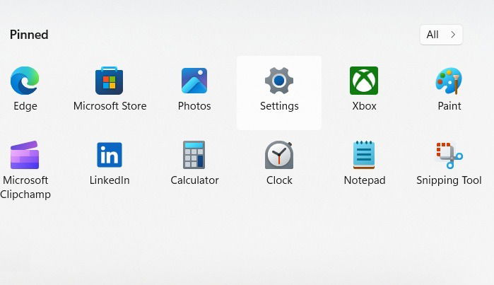 Окно Параметры с поиском по компонентам Windows.