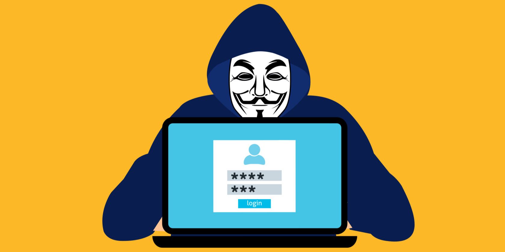 Окно входа на ноутбуке, за которым стоит злоумышленник