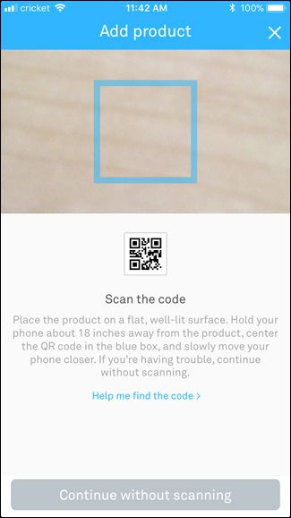 Сканирование QR‑кода на Nest Guard через камеру телефона