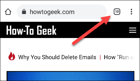 Нажмите значок вкладок в Chrome