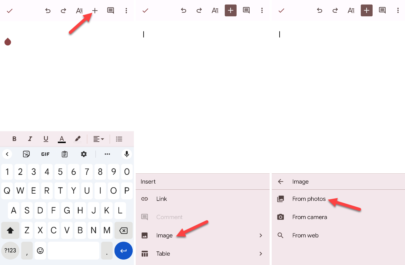 Insert image into Google Docs.